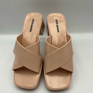 Steve Madden Sandads Size 9 Nude Tan Jomay 90’s Jellies Heeled Sandals